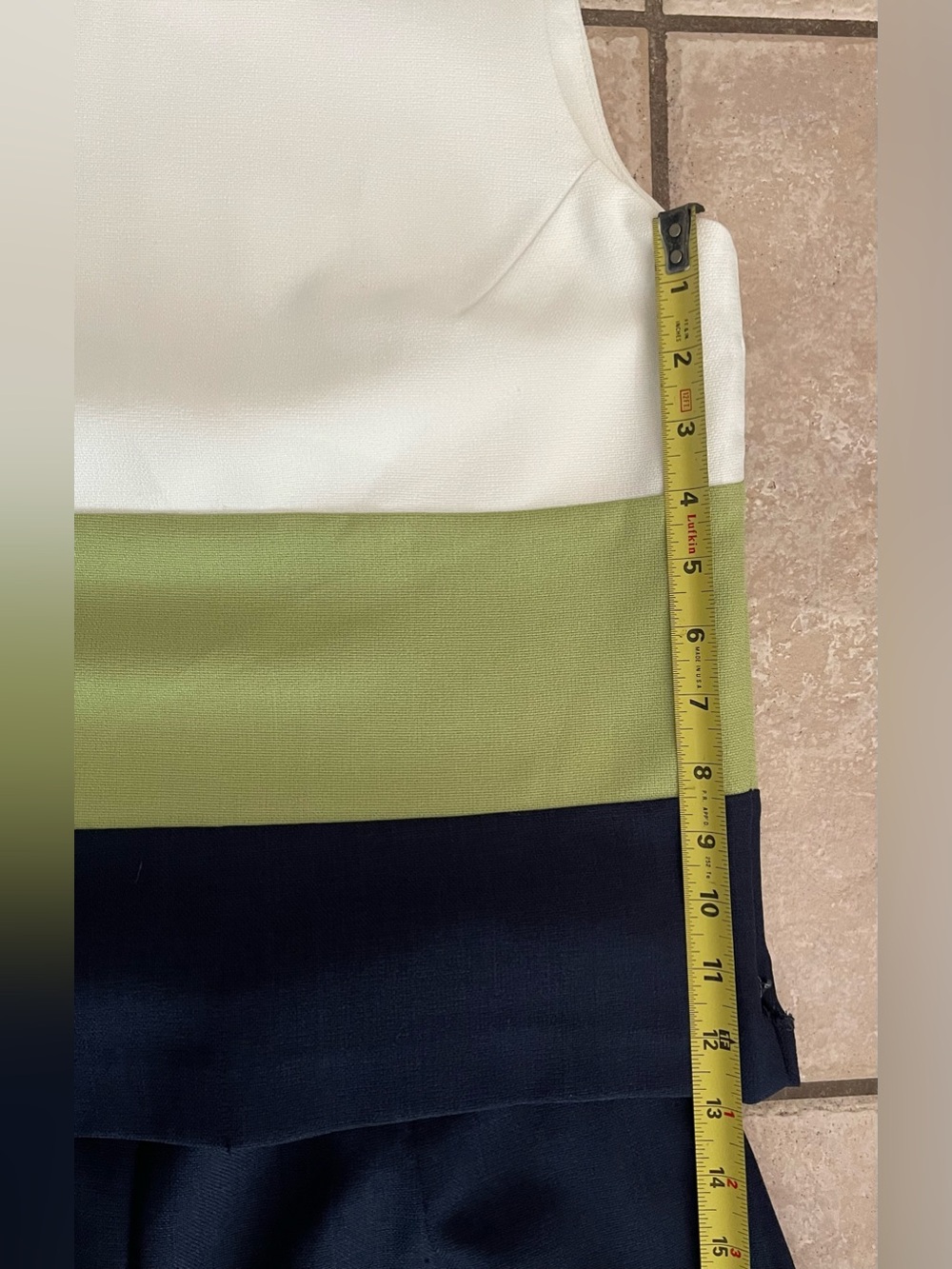 VTG Perceptions Lime Green, Navy, & White Three-Piece Pant Suit, Size 12P - Picture 11 of 16